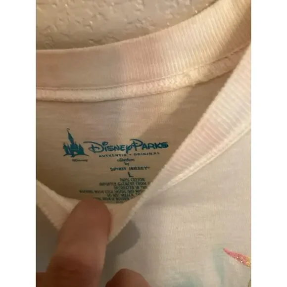 NWOT Disney Parks Disneyland Spirit Jersey Pastel Tie-Dye Rainbow L - Picture 3 of 4